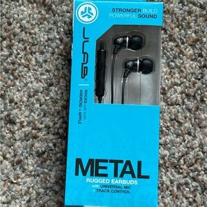 JLab Metal Rugged In-Ear Earbuds with Universal Mic - Black